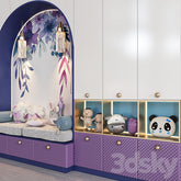 Trueliving 5 Door Walk-in Kids White wardrobes Laminated Finish & PU Finish with Drawers 8Ft *2Ft *9Ft -2438.4MM X 609MM X 2743.2MM)